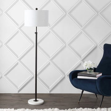 June 65" Adjustable Metal/Marble LED Floor Lamp - JONATHAN Y